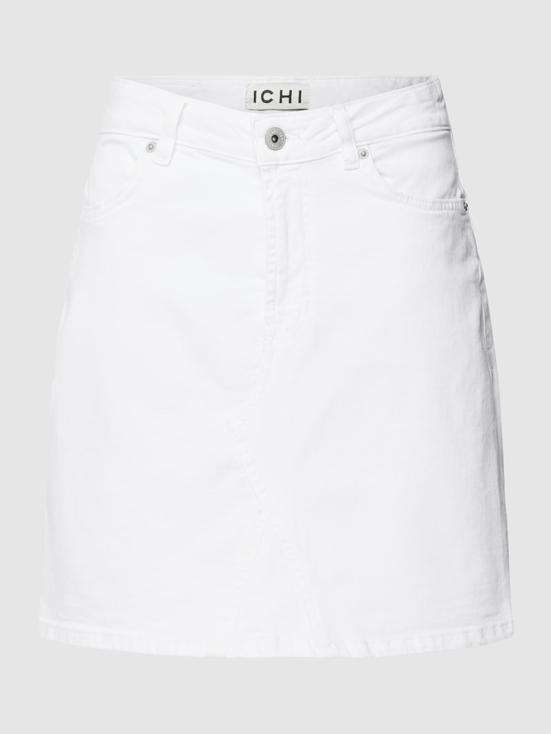 Jeansrock mit Label-Patch Modell 'Ziggy' in weiß
