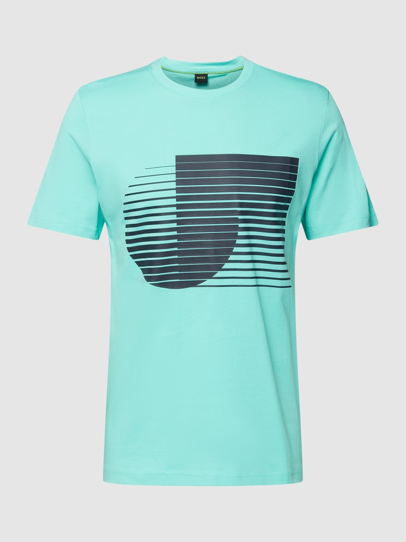 T-Shirt mit Motiv-Print Modell 'Tee 6' in hellgrün