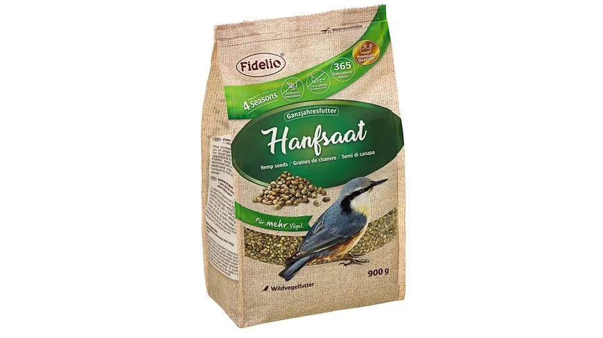 Fidelio Vogeltrockenfutter Hanfsaat 900 g