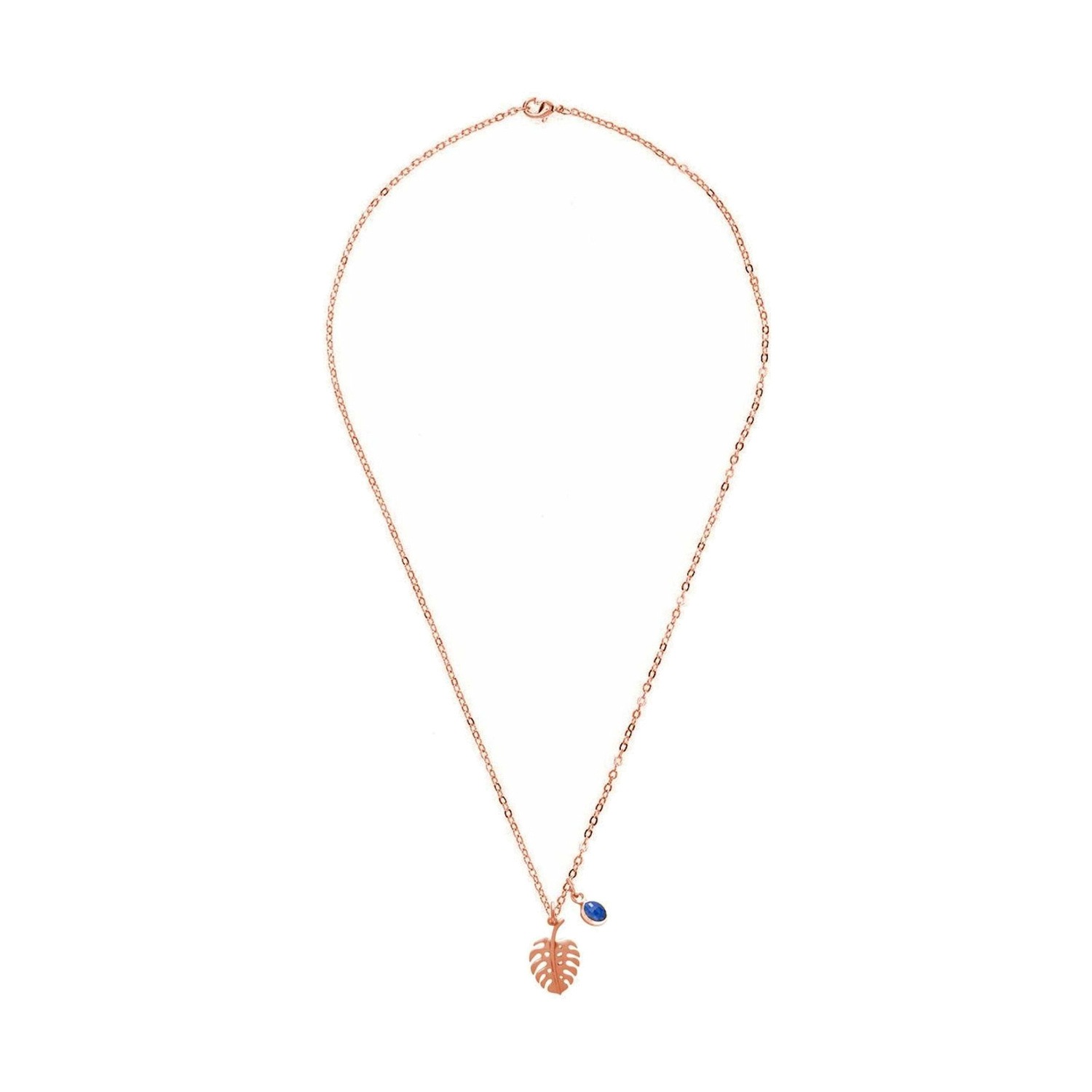 Kette mit Anhänger 'Tropisches Blatt SAPHIR'