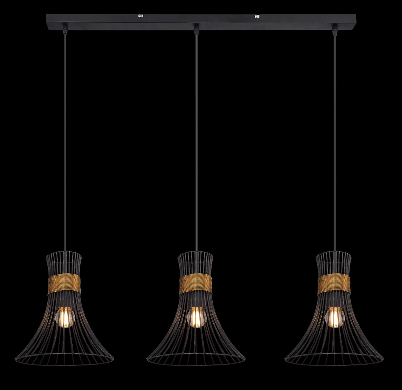Globo Lighting - PURRA - Hängeleuchte Metall schwarz, 3x E27