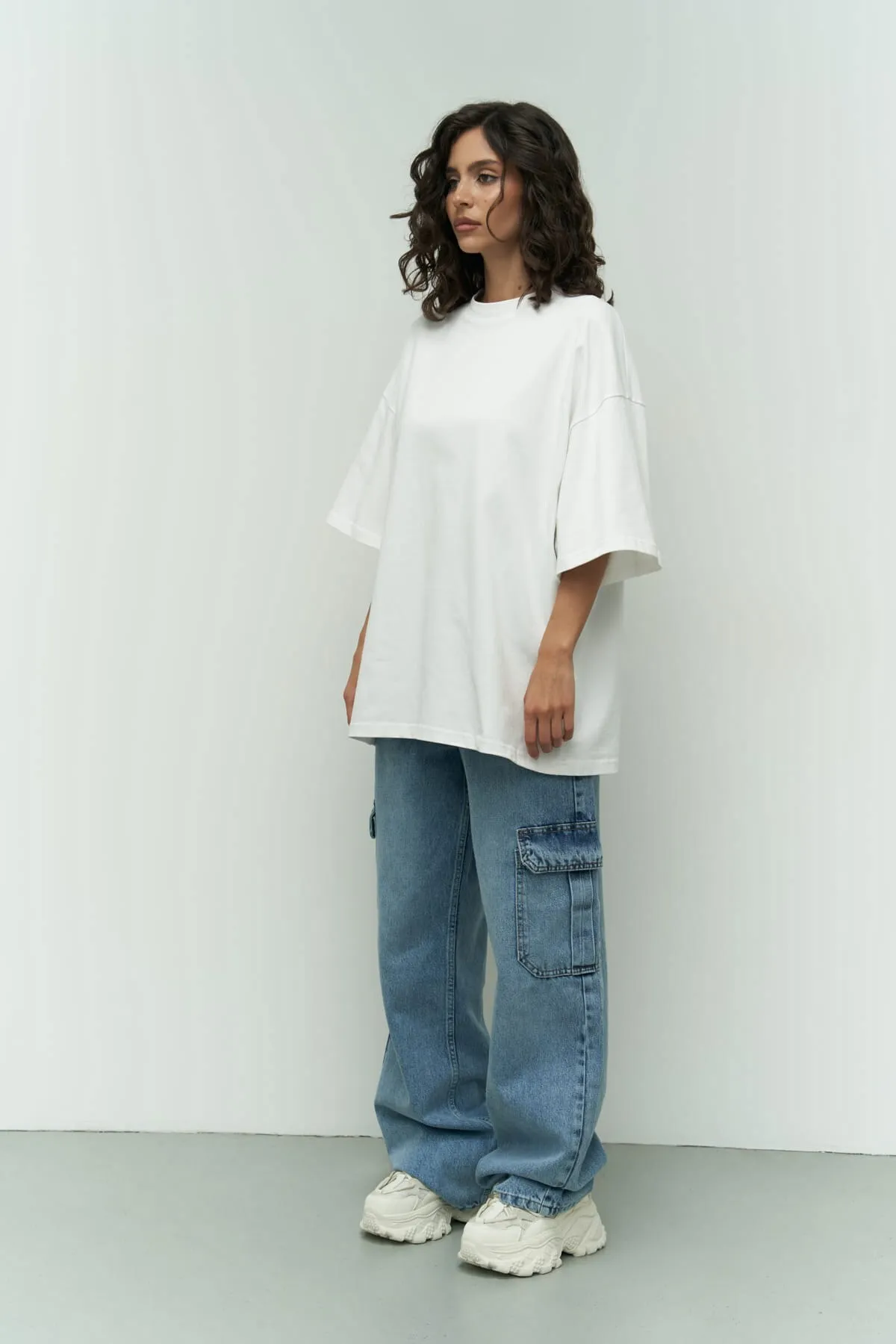 MAİ COLLECTİON  T-Shirt - Weiß - Oversized