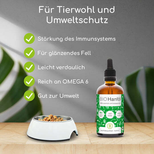 Wolfsbacher Natur Ergänzungsfutter & Aufzucht Wolfsbacher Natur Bio Hanföl 50 ml