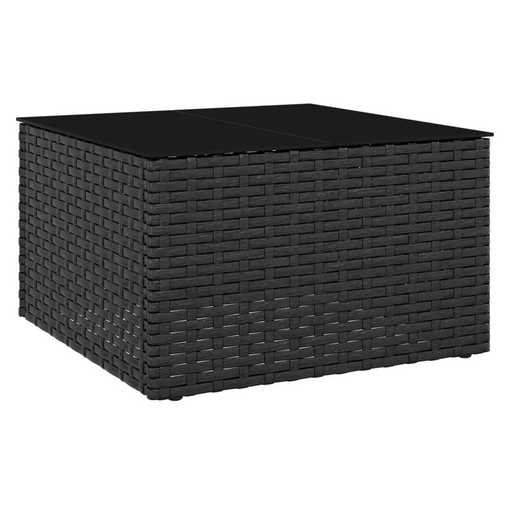 vidaXL Gartenlounge-Set 2-tlg. Garten-Lounge-Set mit Kissen Schwarz Poly Rattan, (2-tlg)