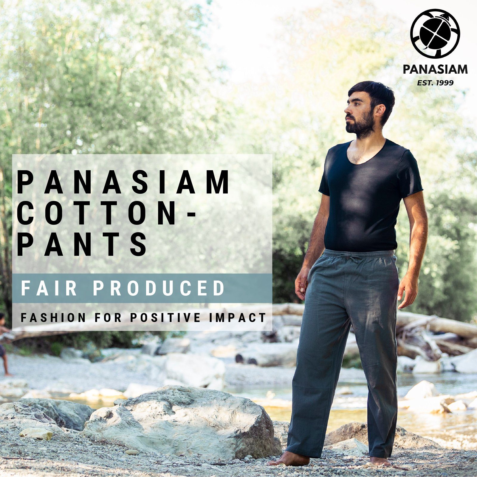 PANASIAM Wellnesshose Sommerhose PaSalu aus 100% Baumwolle für die sehr heißen Tage leichte Unisex Freizeithose für Damen und Herren Relaxhose