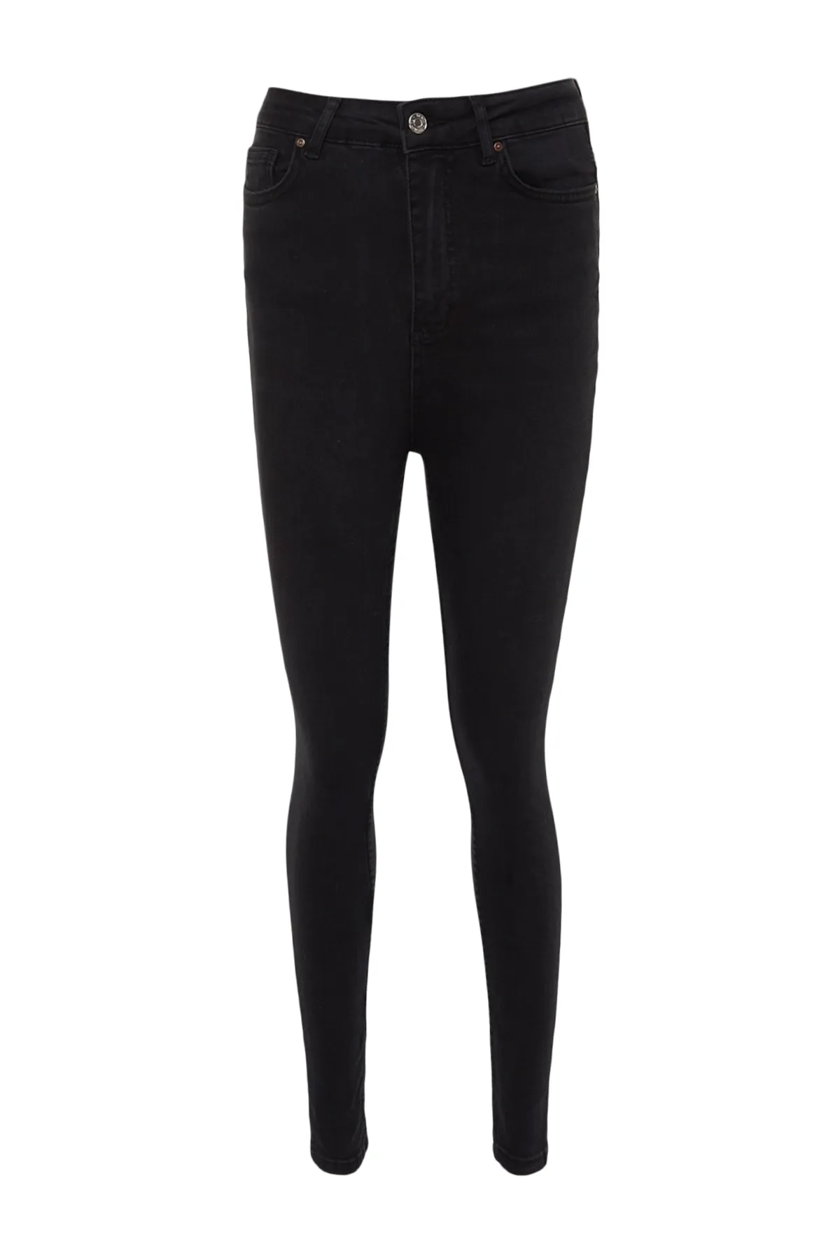 Trendyol Collection  Schwarze Skinny Jeans mit hoher Taille TWOSS23JE00075