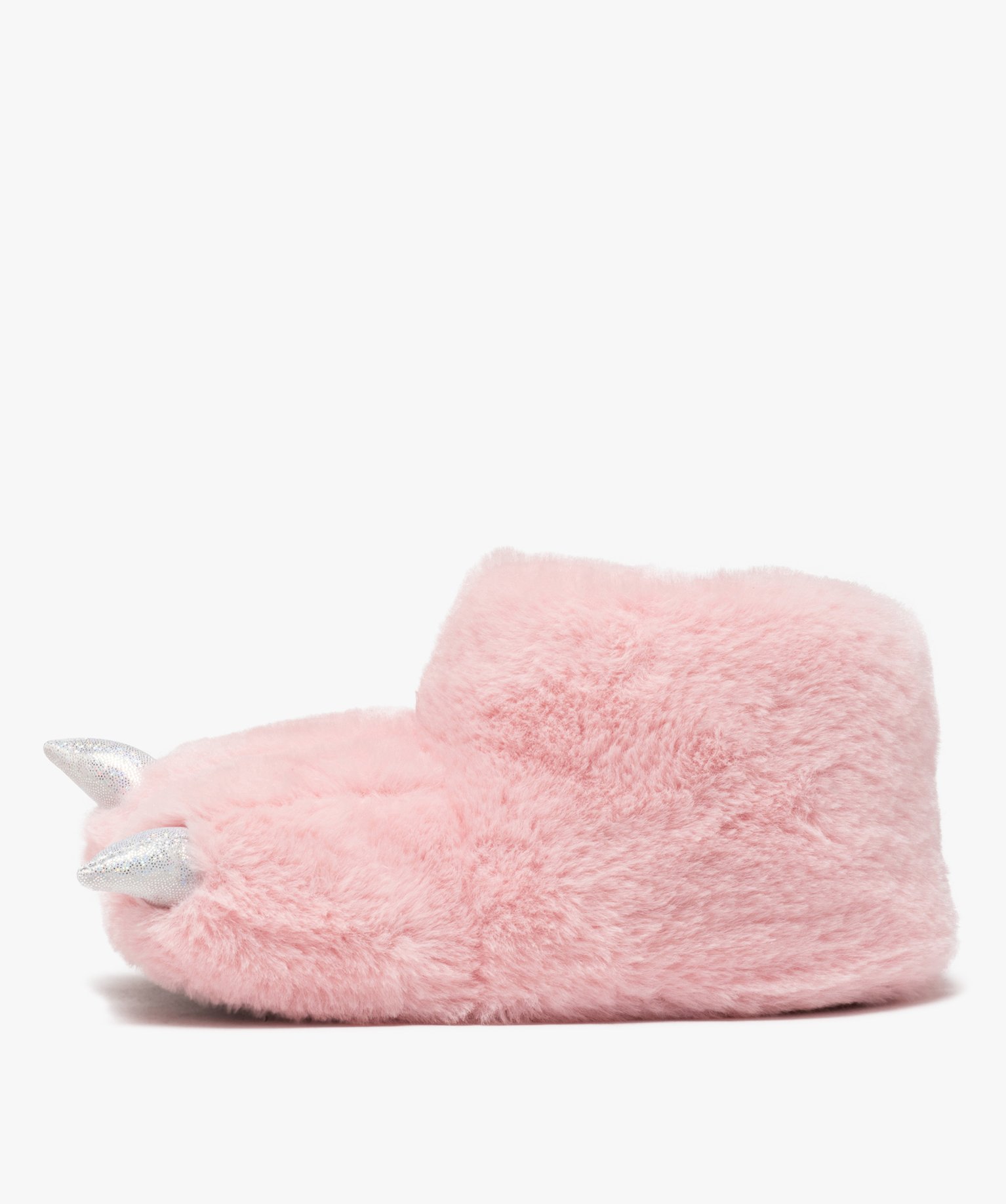 Chaussons boots fille 3D en patte de monstre rose | GEMO