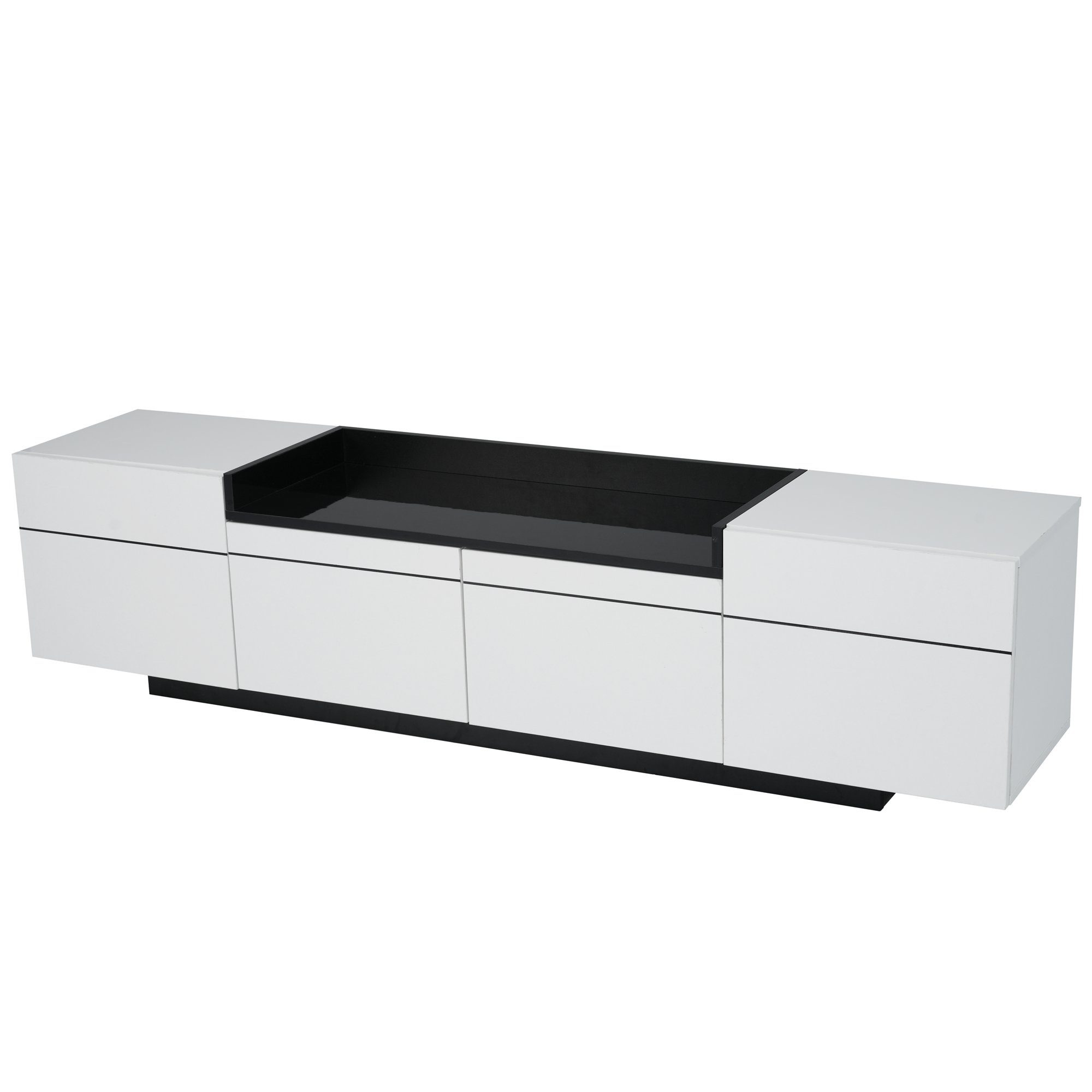 REDOM TV-Schrank (Fernsehtsich, mit verstellbaren Einlegeböden) TV-Schrank, Fernsehtsich, mit 2 Scharniertüren und 1 Schublade