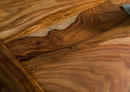 Massivmoebel24 Couchtisch Sheesham 70x70x50 hellbraun lackiert MAILAND #133