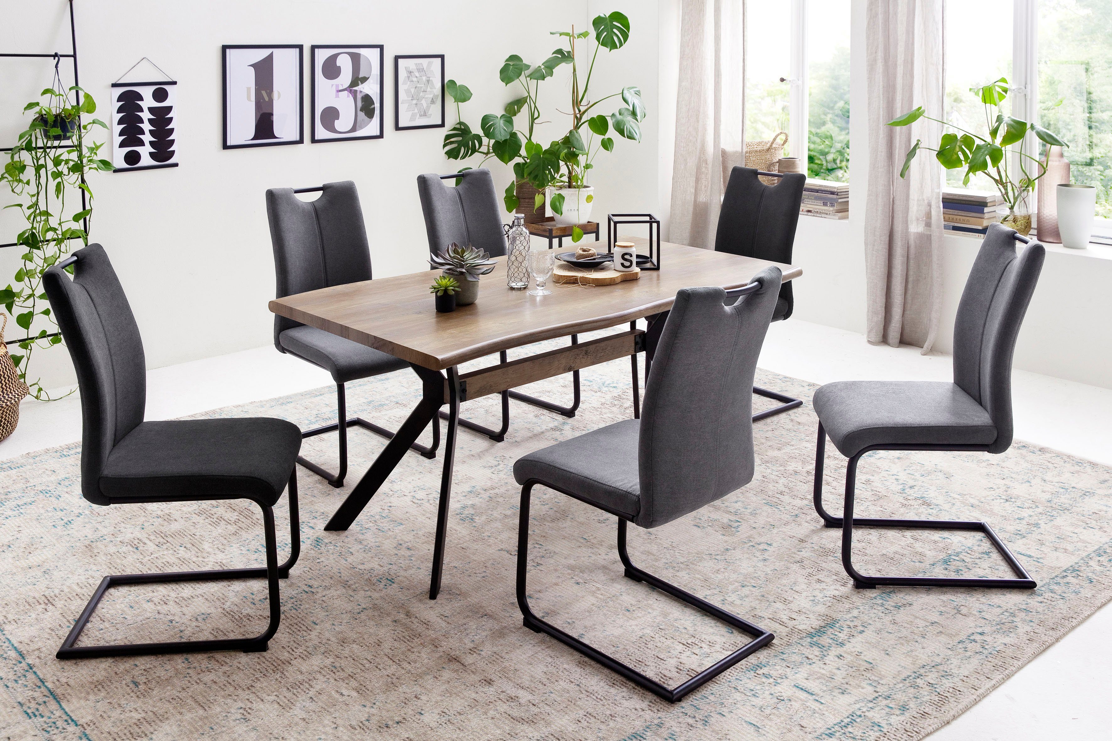 MCA furniture Freischwinger Adana (4 St), 4er-Set mit Stoffbezug, belastbar bis 120 kg