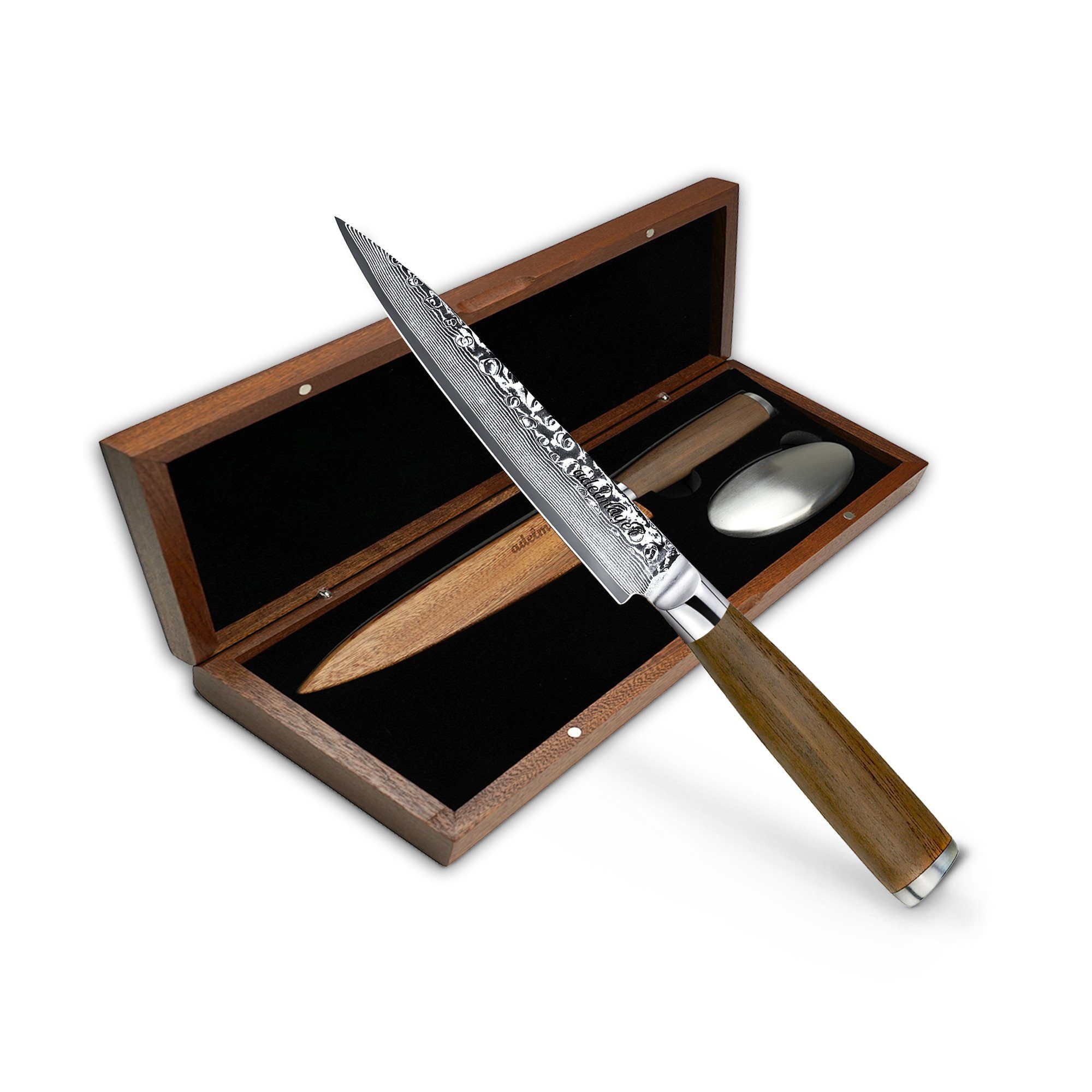adelmayer Damastmesser adelmayer®Allzweckmesser aus Damaststahl & Walnuss-Holzgriff
