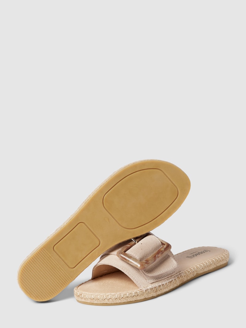Pantolette mit Dornschließe in beige