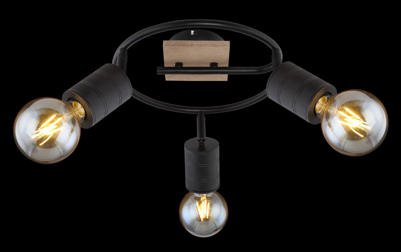 Globo Lighting - JOSELLA - Strahler Holz dunkelbraun, 3x E27