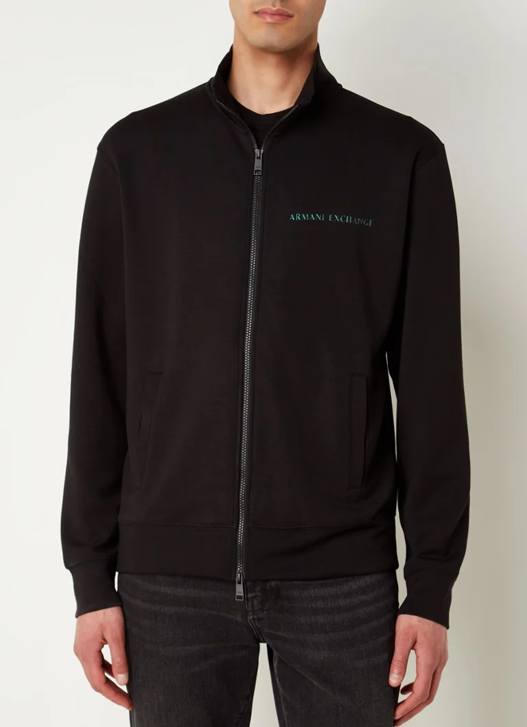 Armani Exchange sporta jaka ar logotipa apdruku