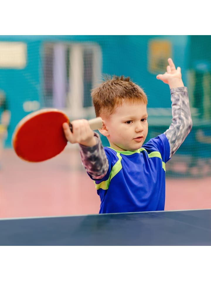 relaxdays Tischtennisplatte in Blau/Rot mit 2 Schlägern und 3 Bällen günstig kaufen onesize