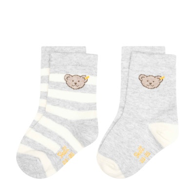 Socken 2er Pack GOTS, hellgrau