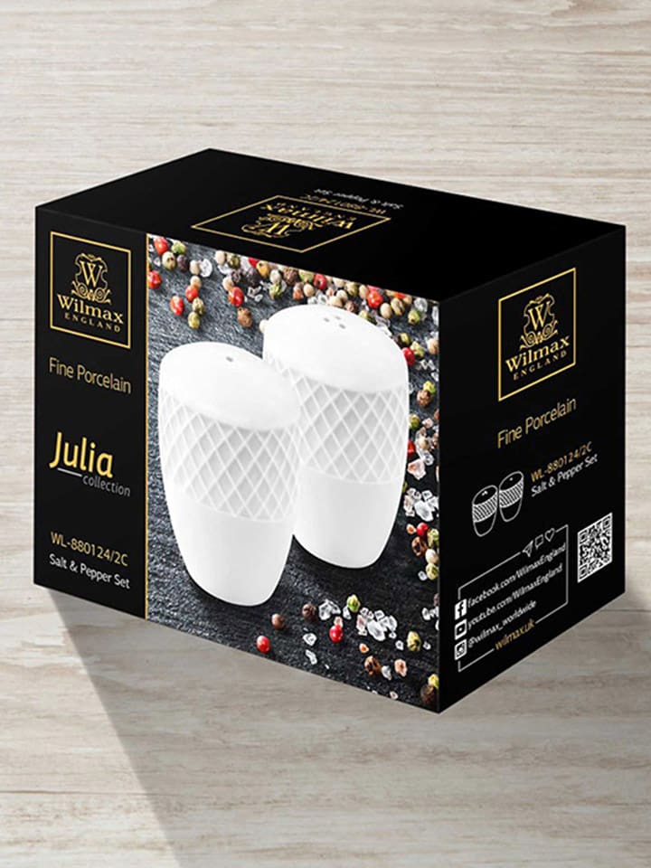 Wilmax 2tlg. Set: Salz- & Pfefferstreuer in Weiß - (H)7,5 cm günstig kaufen onesize