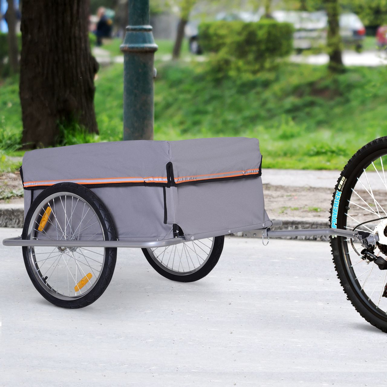 HOMCOM Transportanhänger Lastenanhänger Fahrrad Anhänge Fahrradanhänger