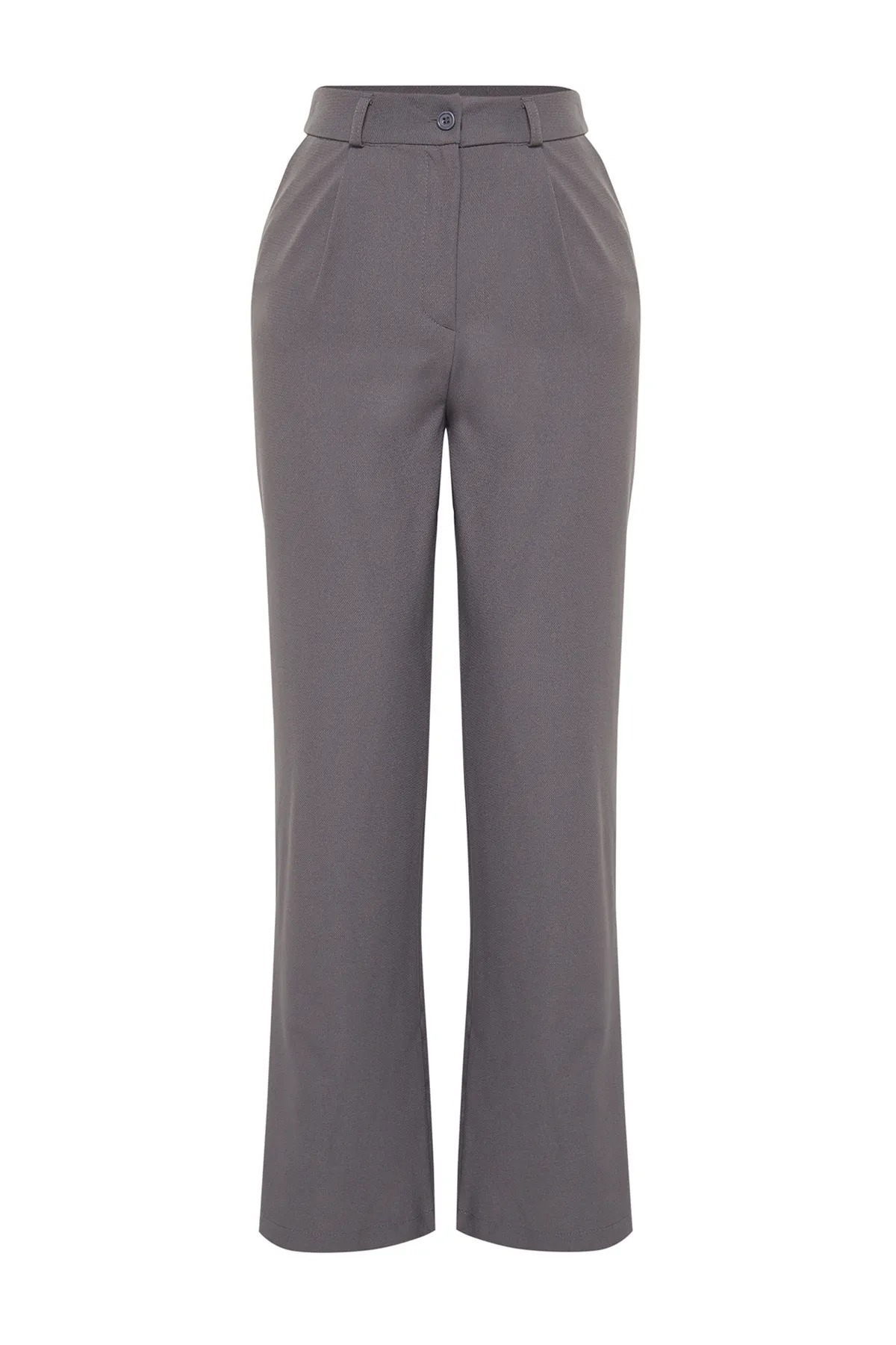 Trendyol Collection  Graue Hose mit weitem Bein/weitem Bein aus Webstoff TWOSS24PL00084