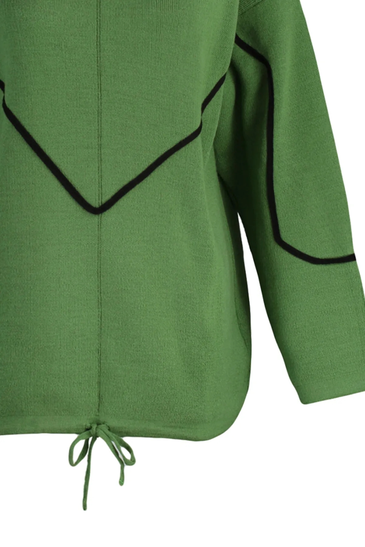 Trendyol Modest  Grüner Strickpullover mit Paspelierung und detailliertem Muster TCTAW22AK0002