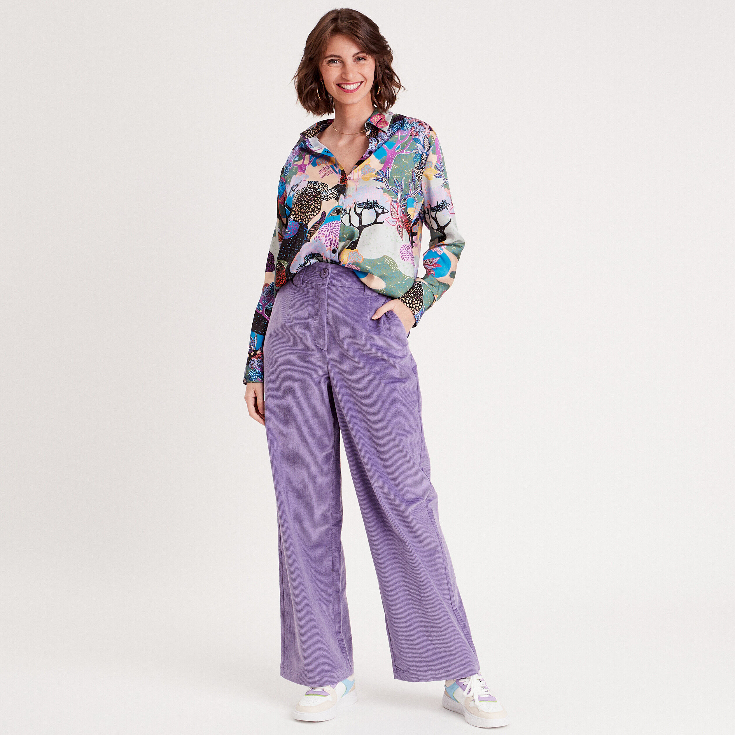 Chemise satin manches longues parme femme | Cache Cache