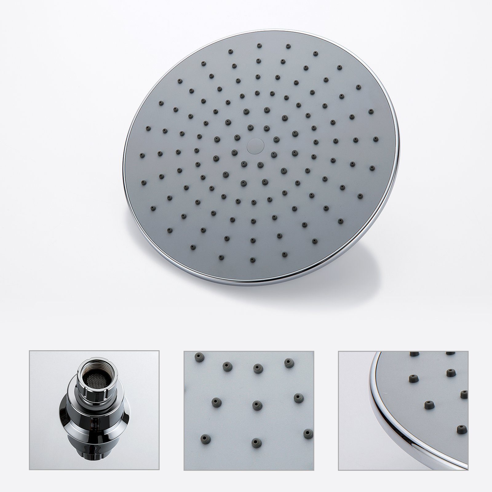 Auralum Duschsystem mit Thermostat Duscharmatur Regendusche Duschset Dusch Handbrause, Chorm Brausegarnitur, mit 3 Strahlarten