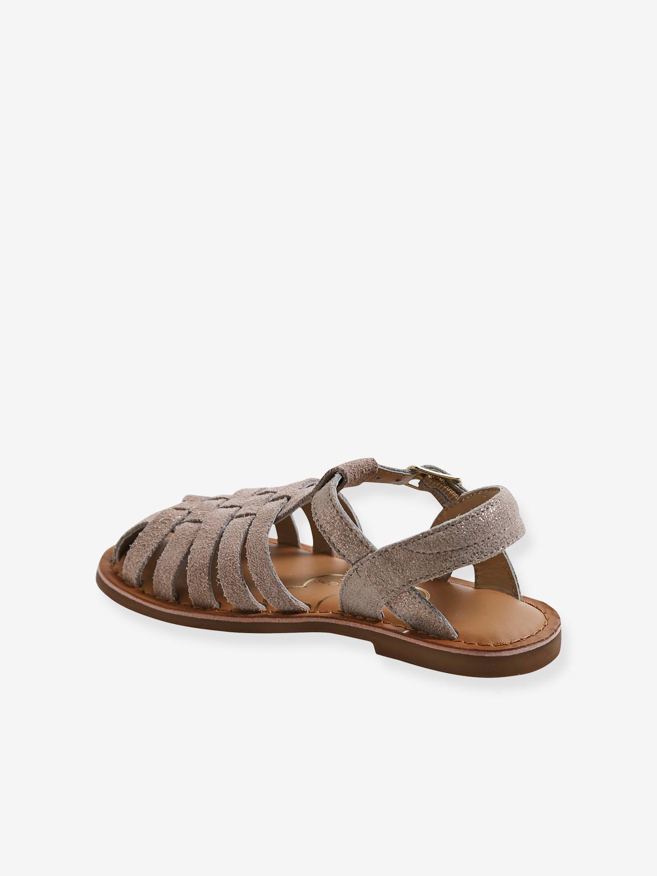 Vertbaudet Kinder Sandalen mit Anziehtrick - gold