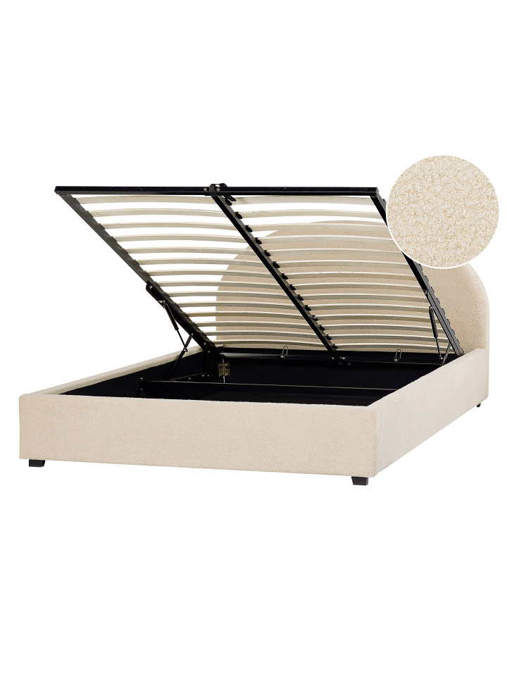 Beliani Doppelbett VAUCLUSE in Beige - (W) 154 x (H) 112 x (L) 214 cm günstig kaufen onesize