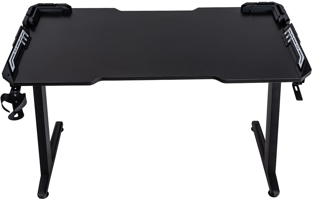 ELITE Gaming Gamingtisch Elite Gamer-Schreibtisch Rocksolid, RGB-LED (Jugendschreibtisch inkl. Getränke-, Headset- und Controller-Spiele-Halterung, 2-St., Schreibtisch, verstellbare Standfüße, Kabelkanal, ergonomisches Design), Gamingtisch inkl. Fern