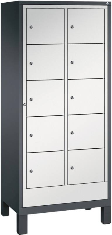 C P S 3000 Evolo Metall Schließfach 11 Türen Zylinderschloss 810 x 500 x 1.850 mm Schwarz 48060-205 S10152