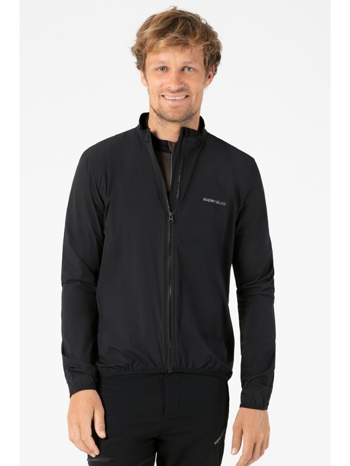 super.natural Merino Fahrradjacke M UNSTOPPABLE WINDBREAKER in schwarz günstig kaufen