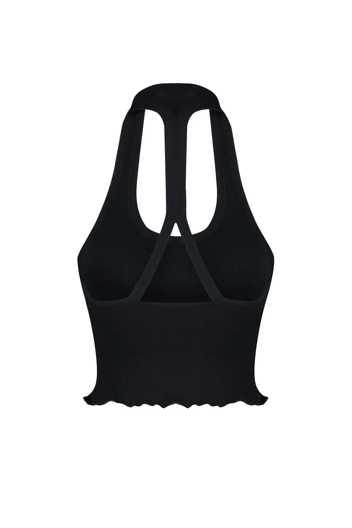 Trendyol Collection  Schwarzer nahtloser/nahtloser 2-lagiger gestrickter Sport-BH mit Polster innen THMSS24SS00010