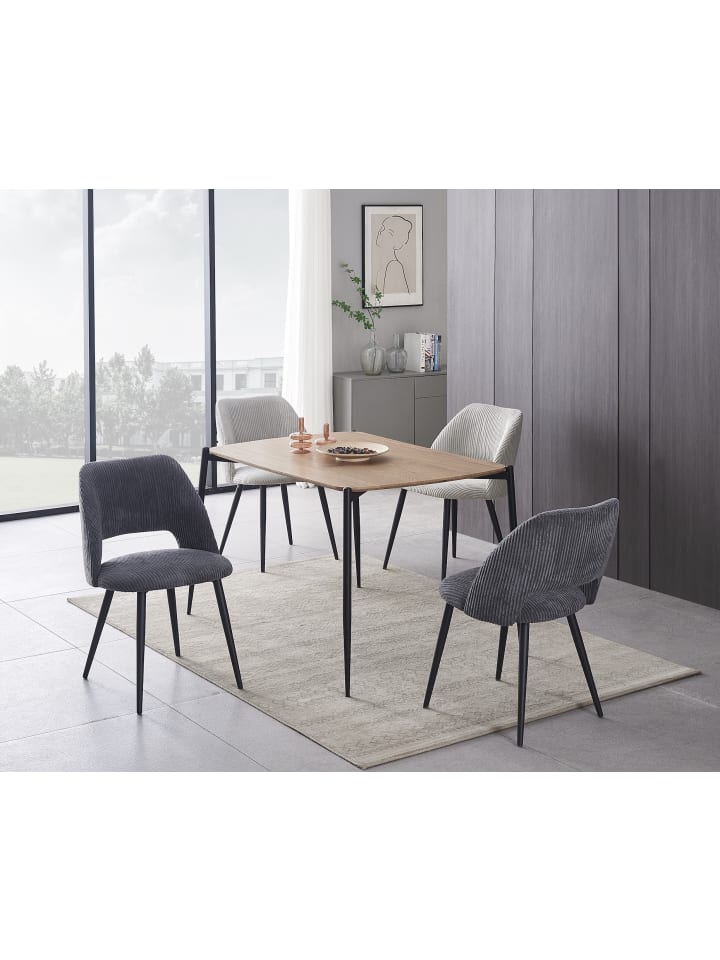 B&D Home 2er-Set: Esszimmerstuhl VICKY in Anthrazit - (B)53 x (H)81 x (T)58 cm günstig kaufen onesize