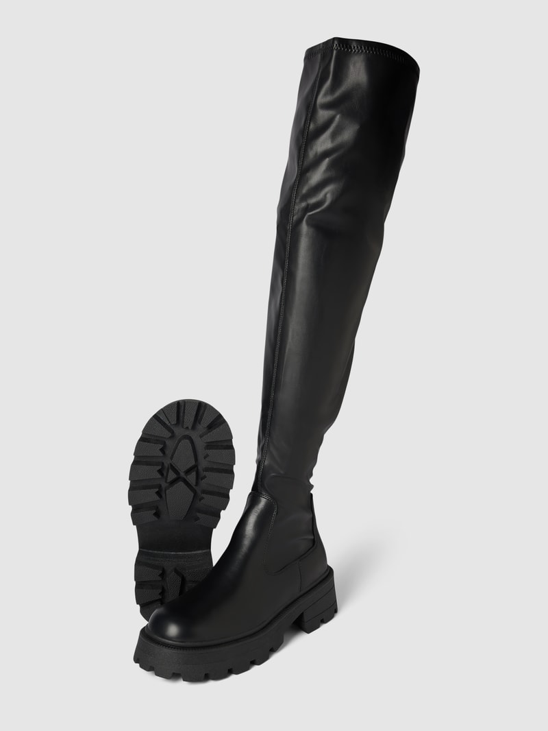 Overknees in Leder-Optik Modell 'BANYU' in schwarz