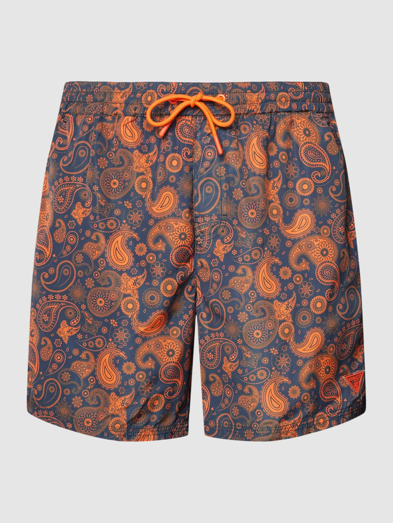 Badehose mit Allover-Muster in orange