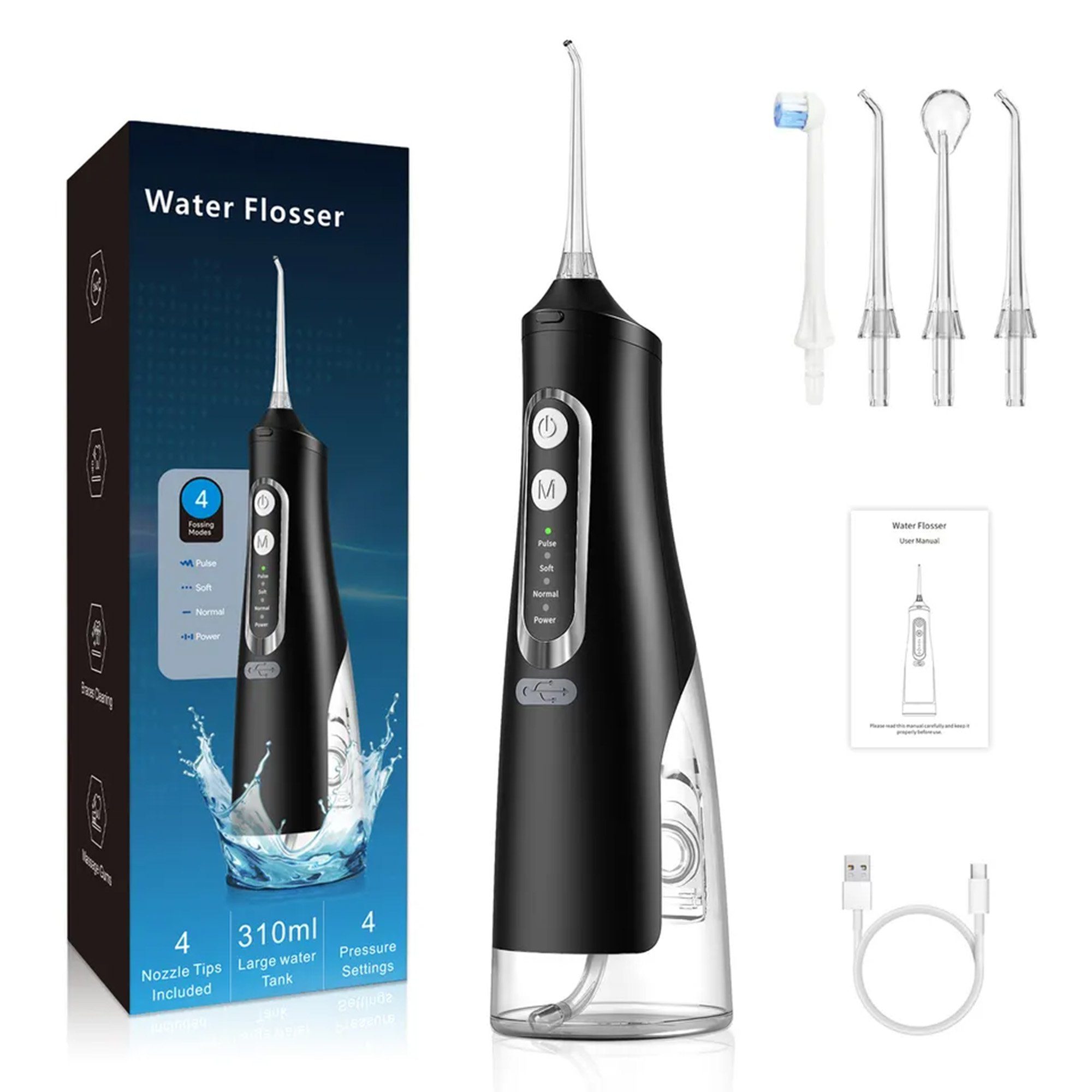 TechnoCLEAN Zahnzwischenraum-Reiniger Schall-Zahnreinigungsgerät Scaler Wasserstrahl Zahnseide, Aufsätze: 1 St.