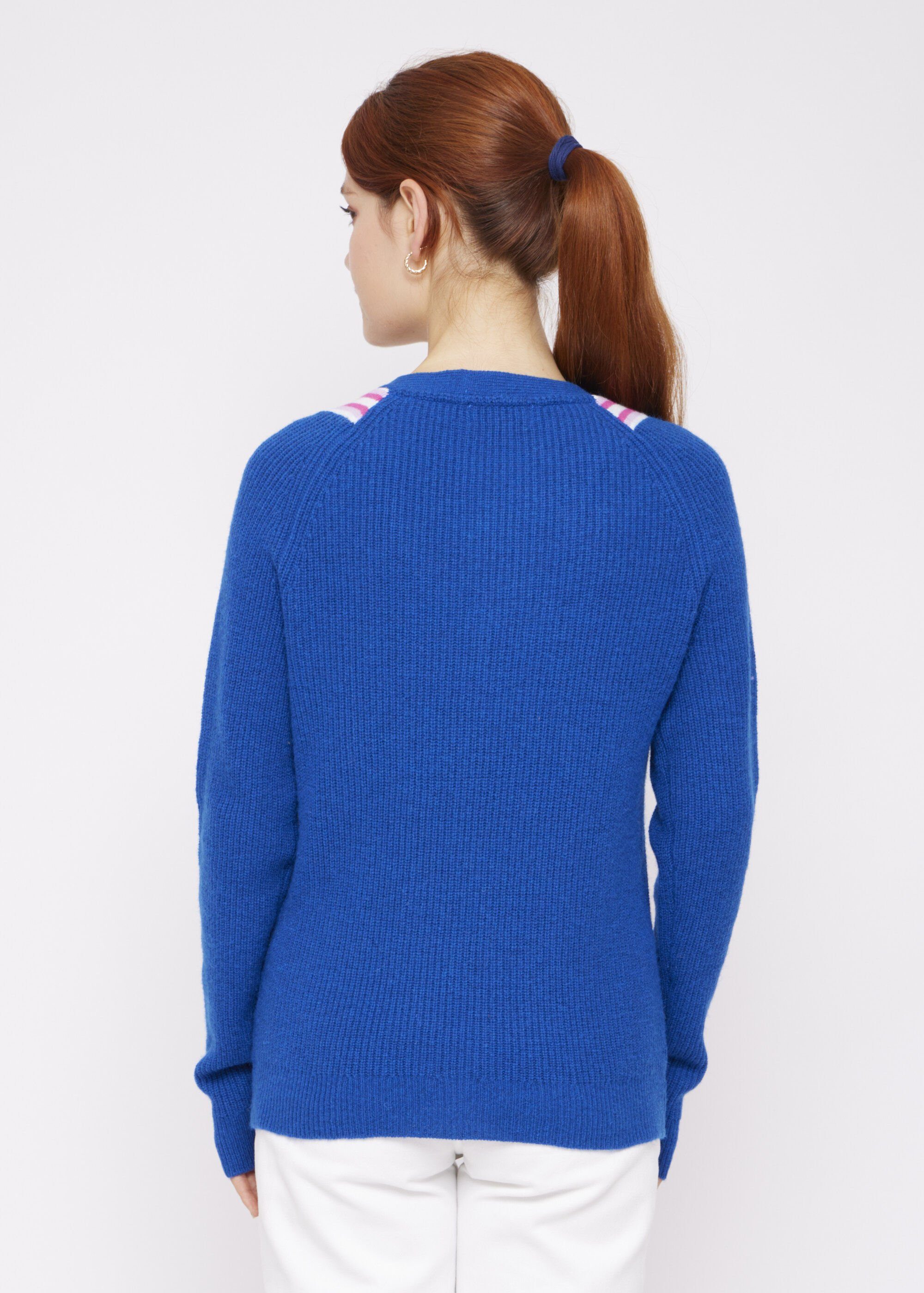 VICCI Germany V-Ausschnitt-Pullover mit Streifendetails