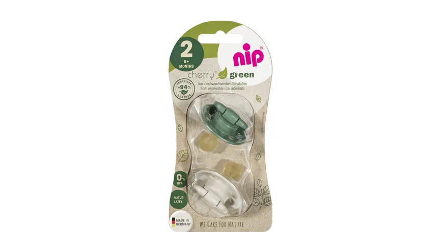 nip® Schnuller Cherry Green Latex Größe 2 (6+ Monate)