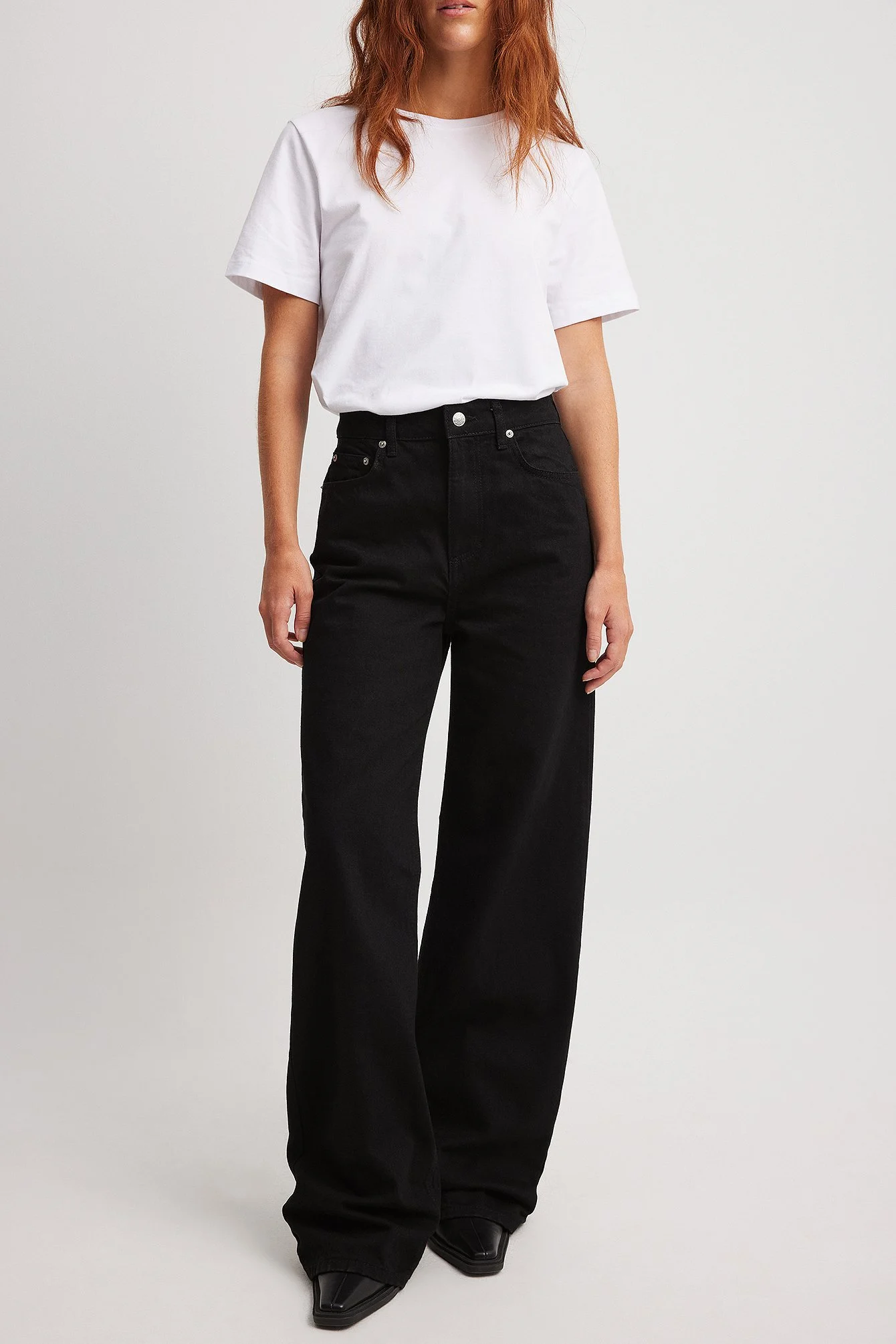 Weite Jeans mit hoher Taille
