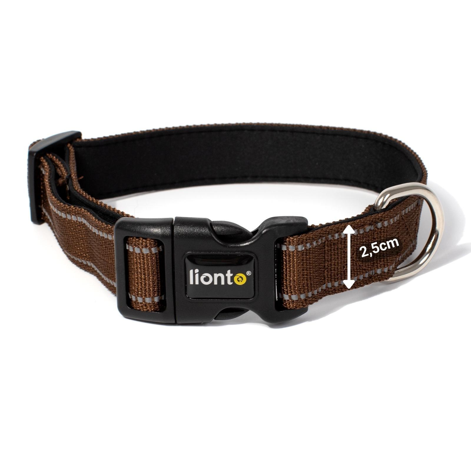 Lionto Hundehalsbänder Lionto verstellbares Hundehalsband braun M