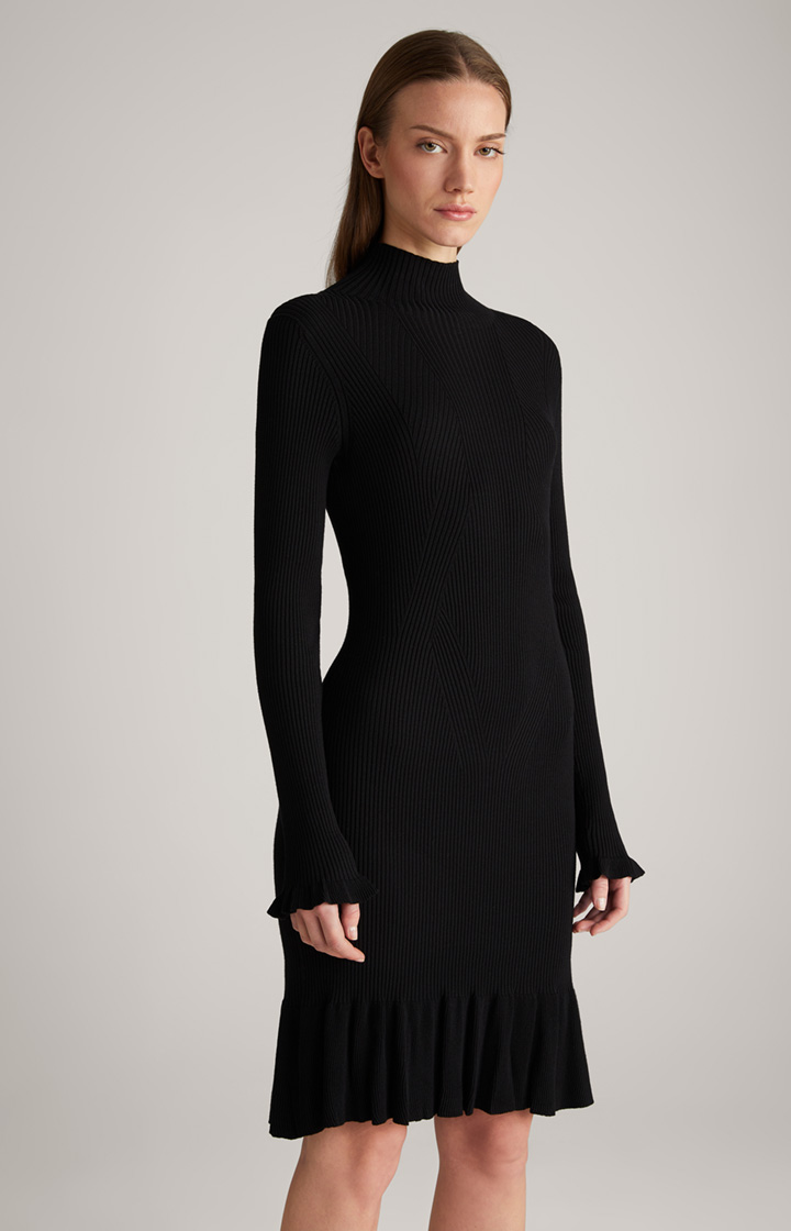 Strick-Kleid in Schwarz