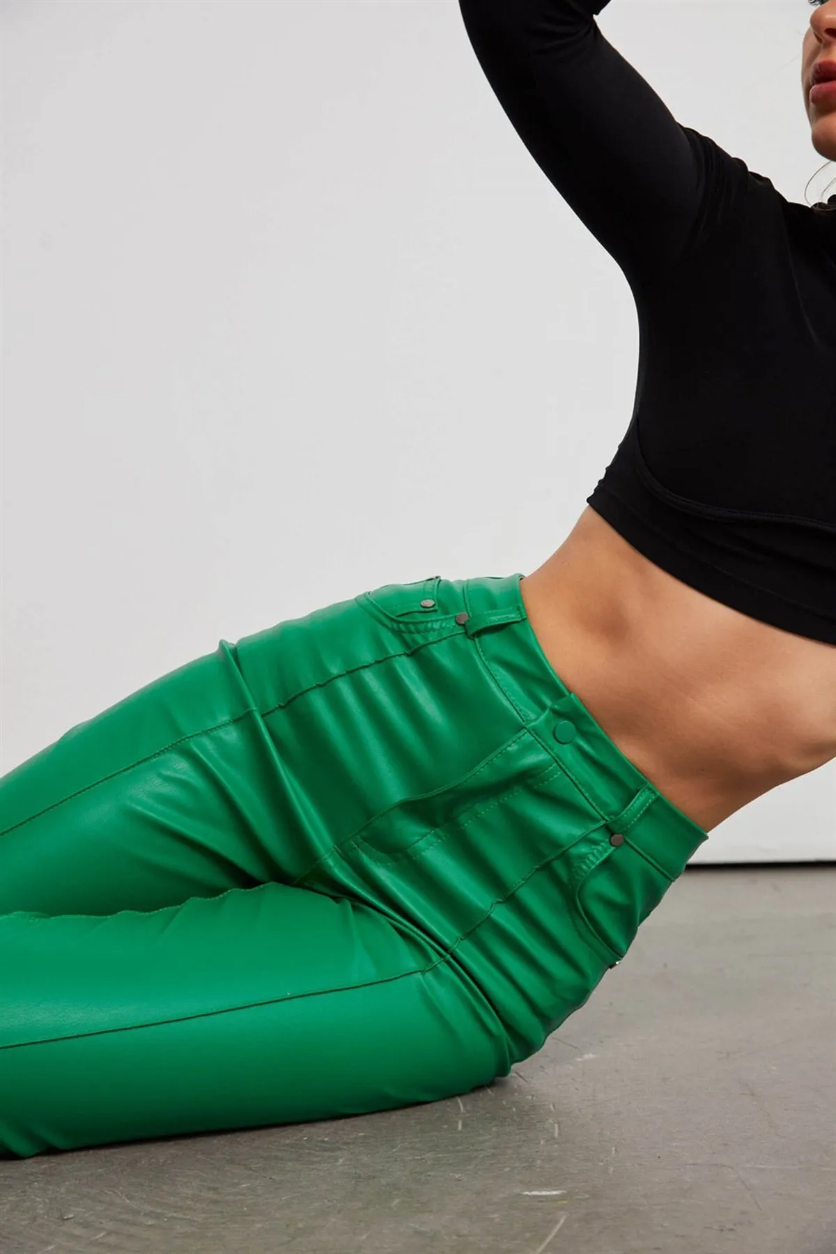 VATKALI  Gerade Lederhose Grün