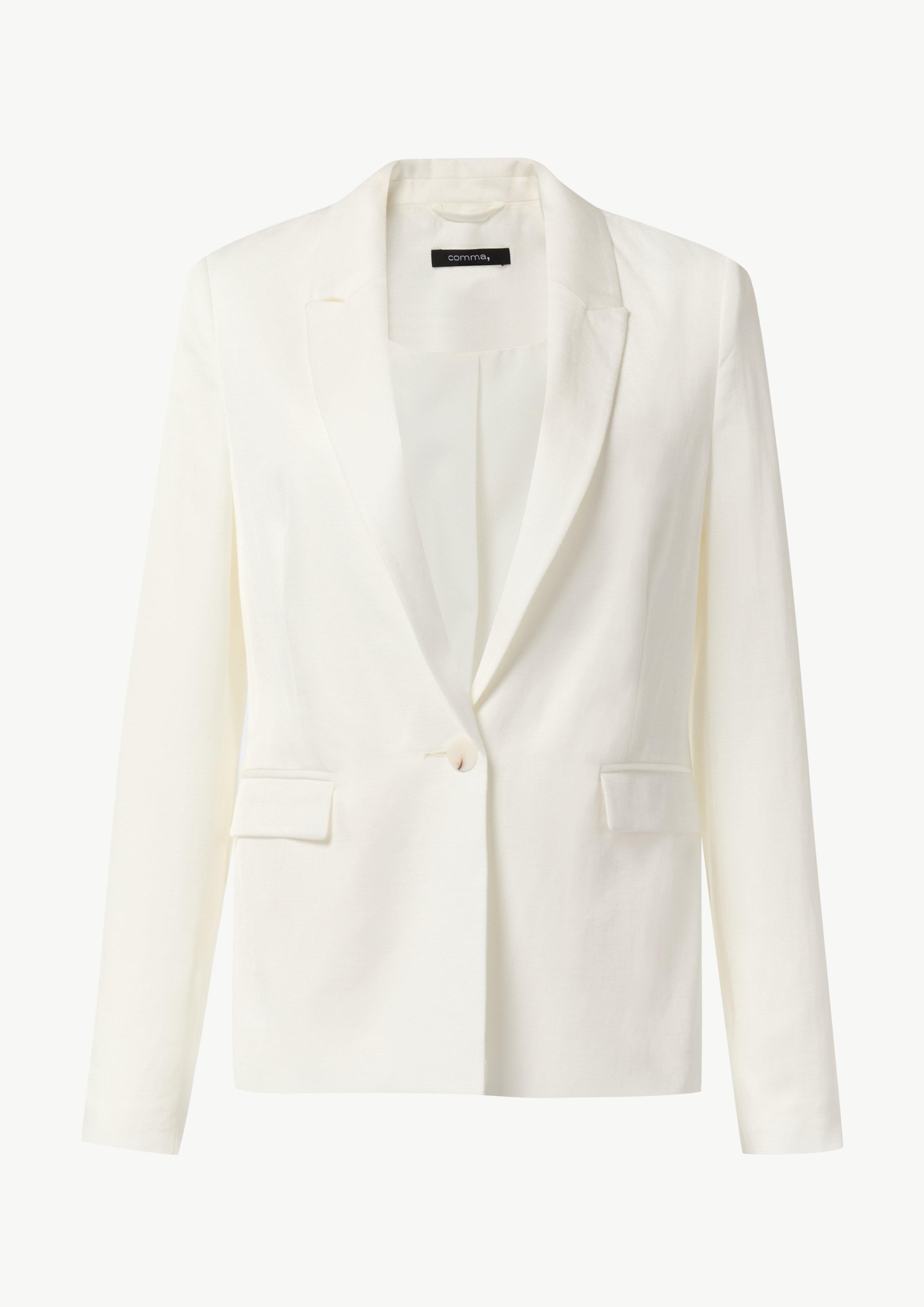 Blazer aus Leinenmix - weiß