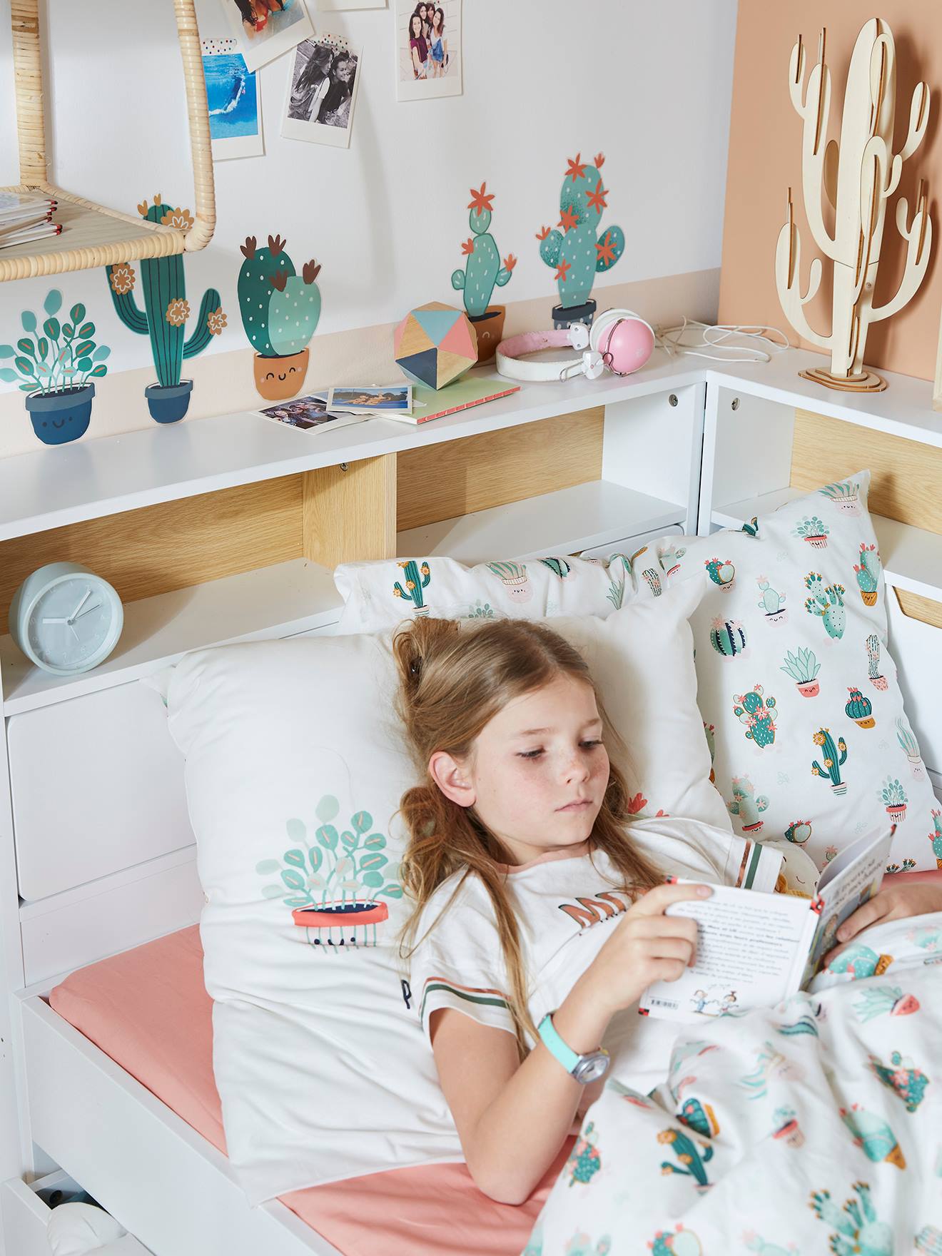 Vertbaudet Kinderzimmer 8er-Pack große Wandsticker, Kaktus - mehrfarbig