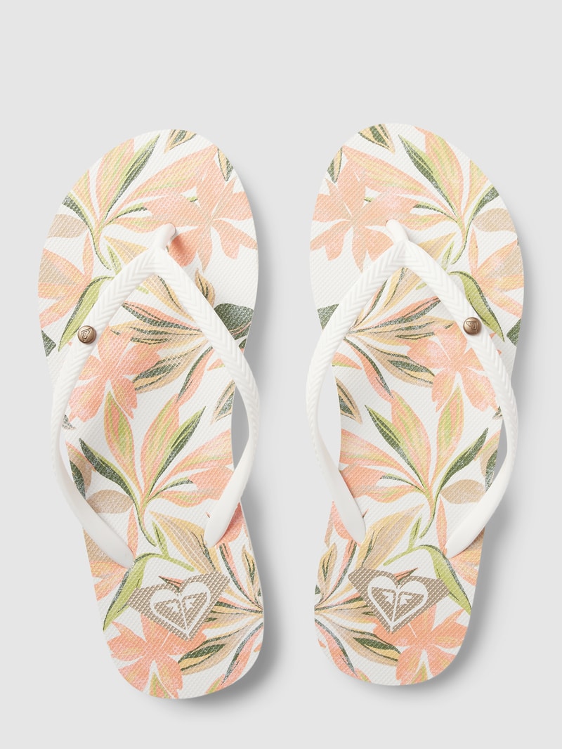 Zehentrenner mit Allover-Print Modell 'BERMUDA PRINT' in offwhite