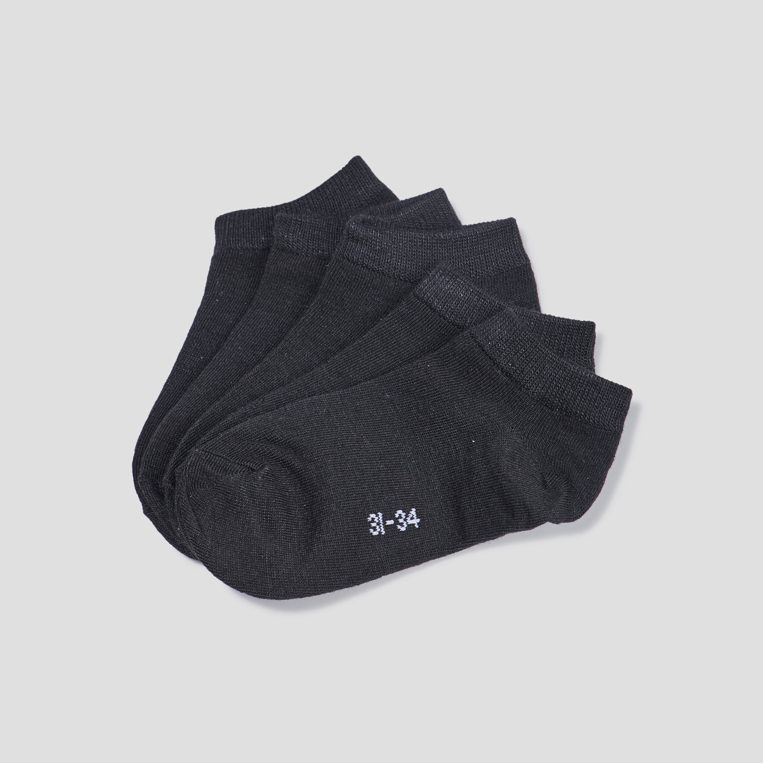 Lot 5 paires socquettes noir garçon | La Halle