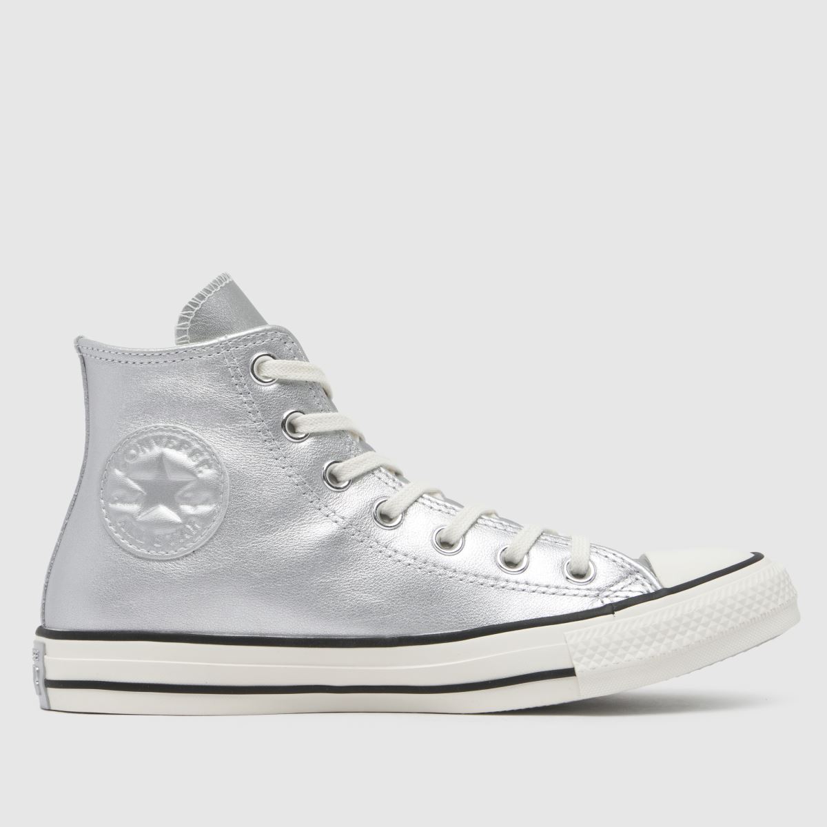 Converse – All Star – Silverfärgade höga sneakers