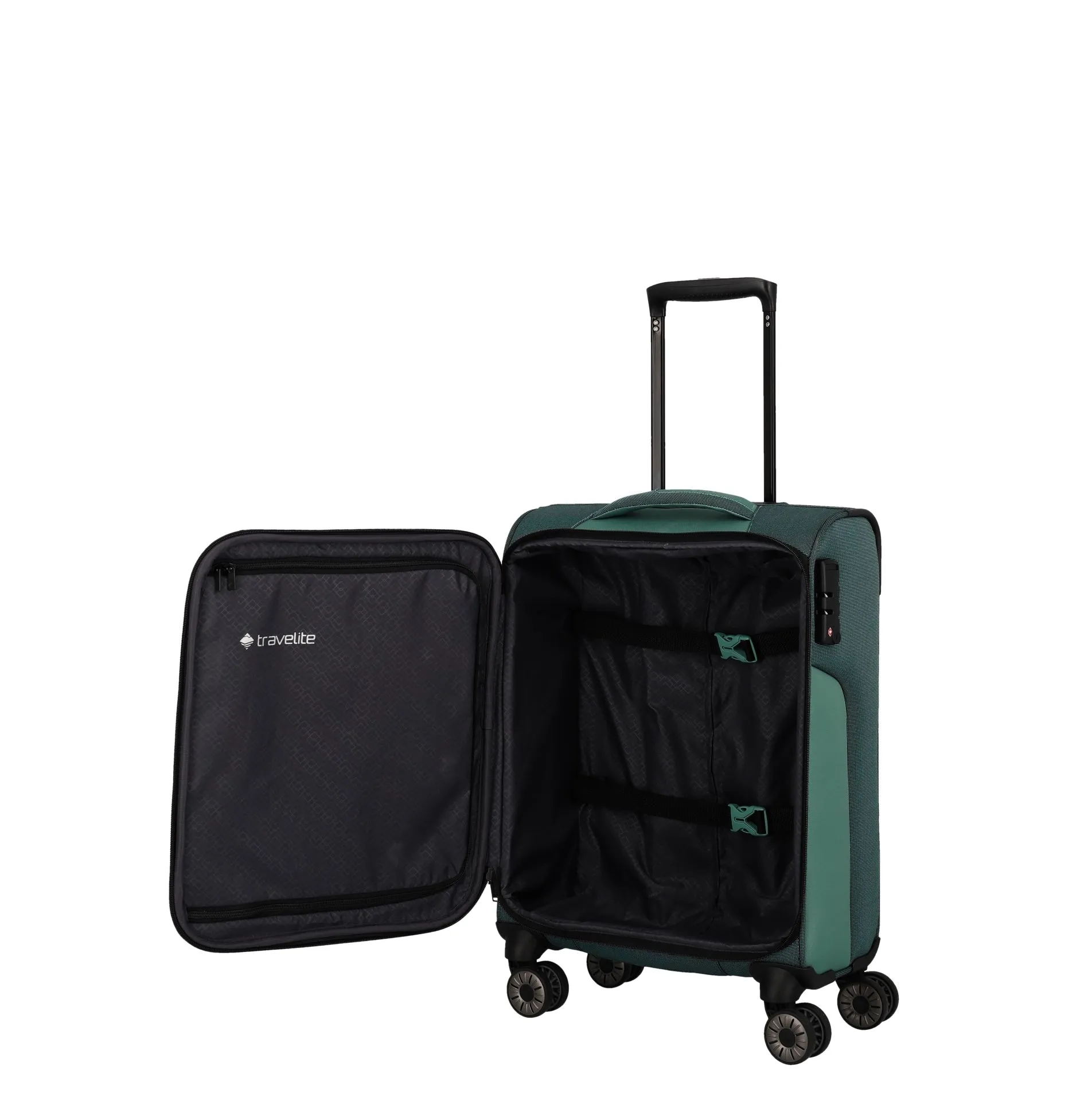 Travelite VIIA Kofferset 4 Rollen Größe L\/M\/S + Reisetasche - Eukalyptus