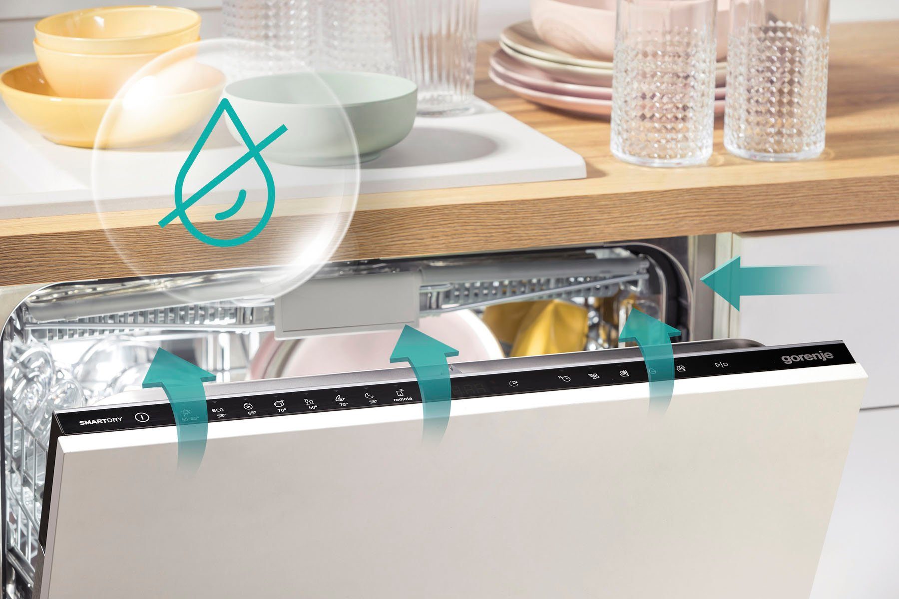 GORENJE teilintegrierbarer Geschirrspüler, GI673C60X, 16 Maßgedecke, automatische Türöffnung