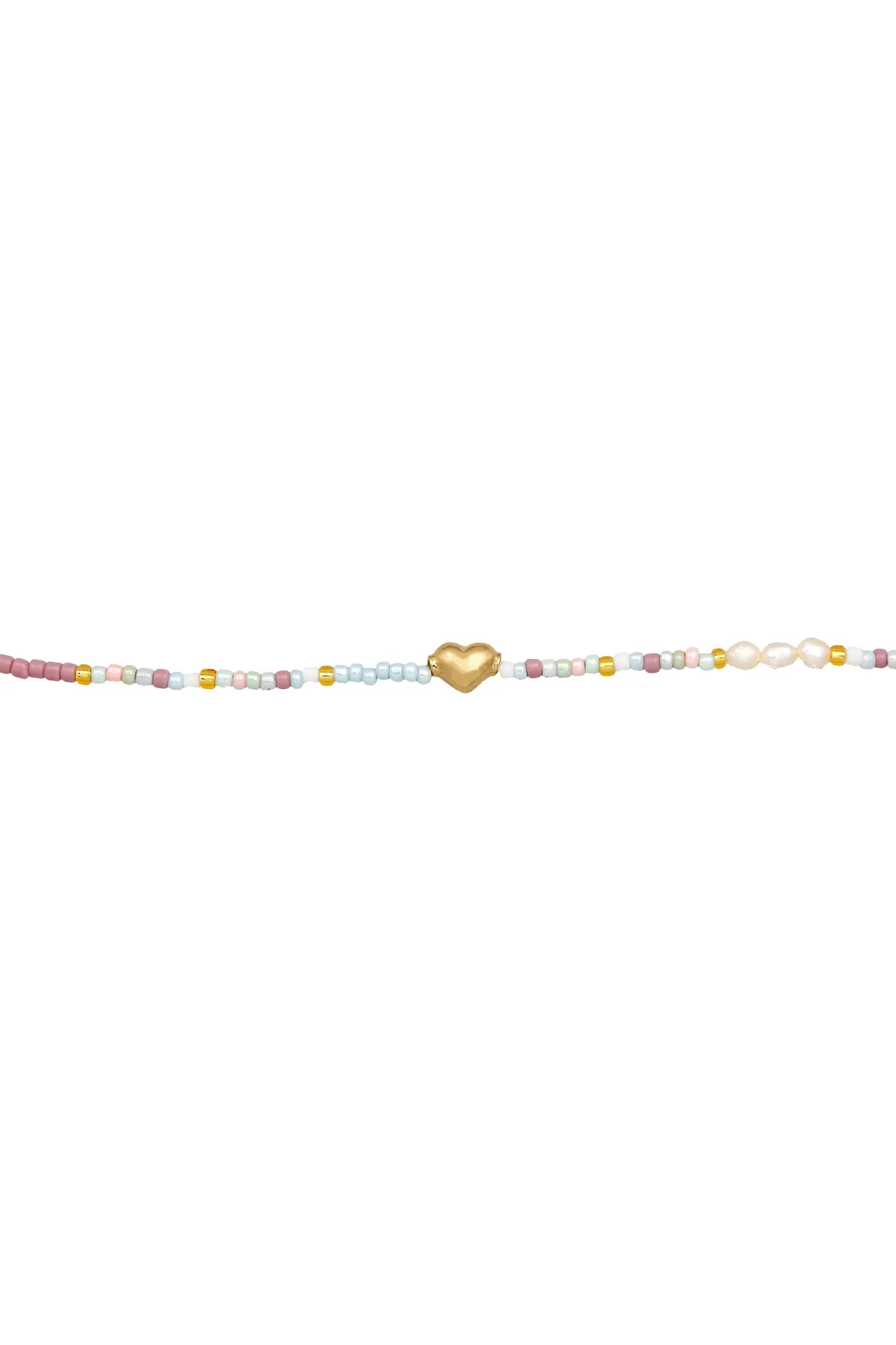 ELLI  Halskette Choker Herz Glasperlen Sommer Style 925 Silber